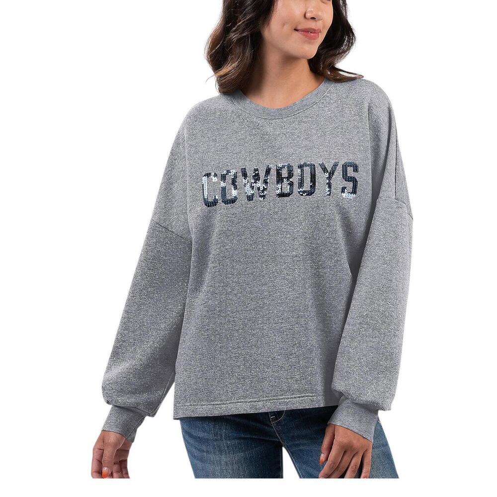 NFL Dallas Women's Grey Shining Crewneck Cowboys - Regular